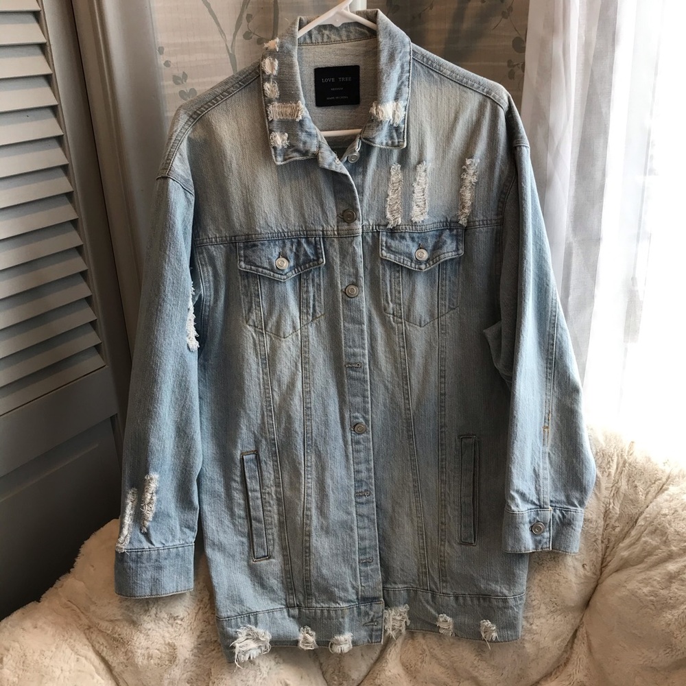 Oversized Ripped Jean Jacket